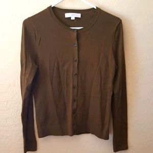 LOFT Medium Dark Brown Cardigan